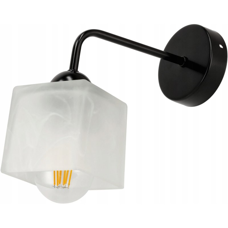 Lampa kinkiet ścienny stały prosty LOFT klosz SZKLANY MLECZNY na 1x E27