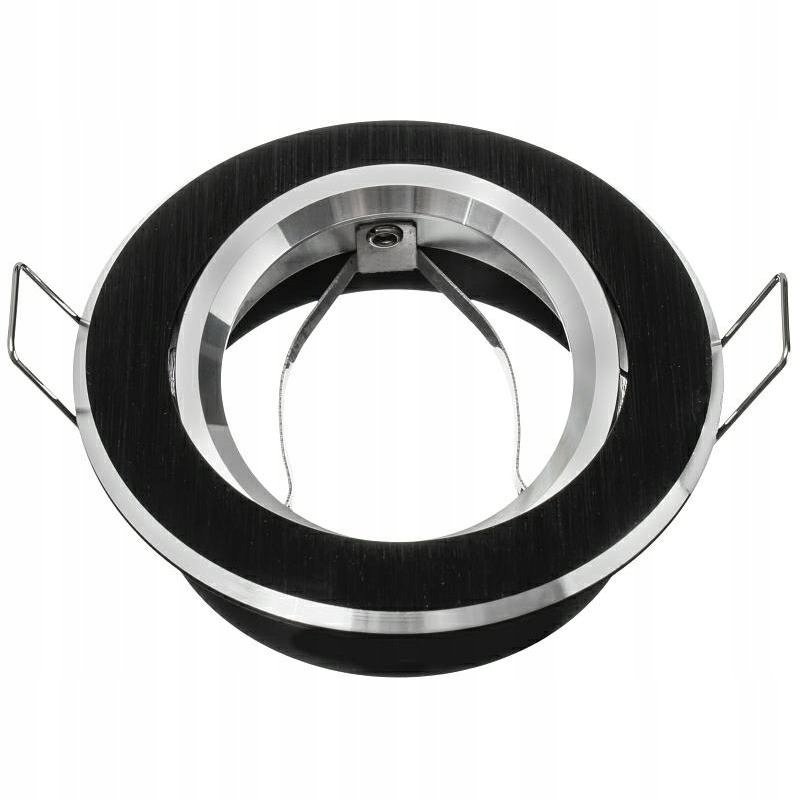 Oprawa sufitowa halogenowa ALUMINIOWA okrągła ruchoma na LED GU10 czarna