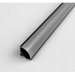 Zestaw 2mb Profil aluminiowy NAROŻNY czarny Szeroki kąt + Klosz MLECZNY