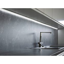 Zestaw 2mb Profil aluminiowy NAROŻNY czarny Szeroki kąt + Klosz MLECZNY