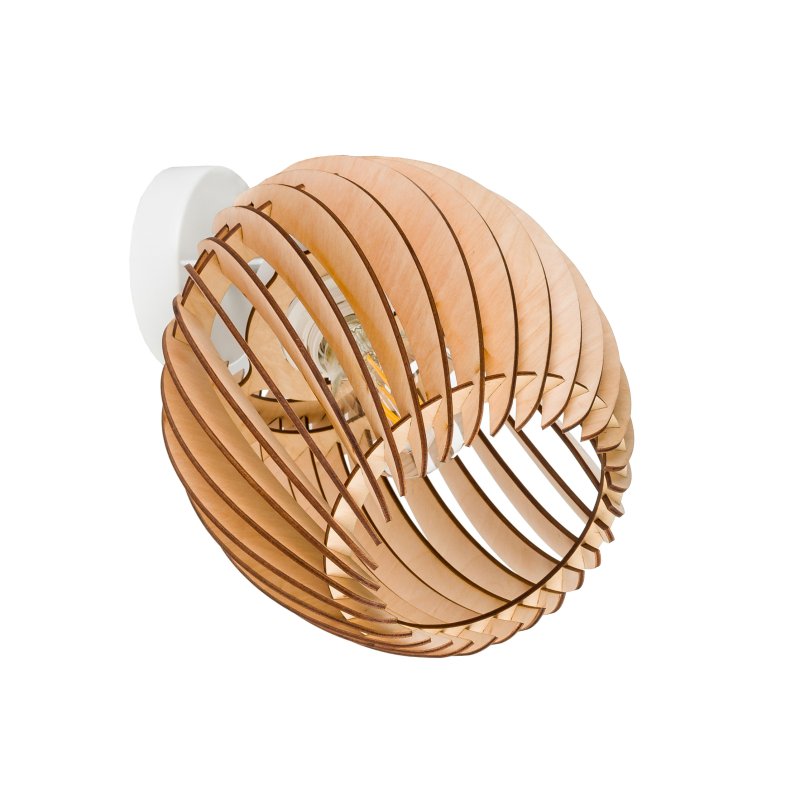 LAMPA sufitowa KINKIET ścienny na E27 ruchomy loft BECZUŁKA 20cm Drewno