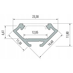 PROFIL ALUMINIOWY NAROŻNY typ C CZARNY do LED 2m