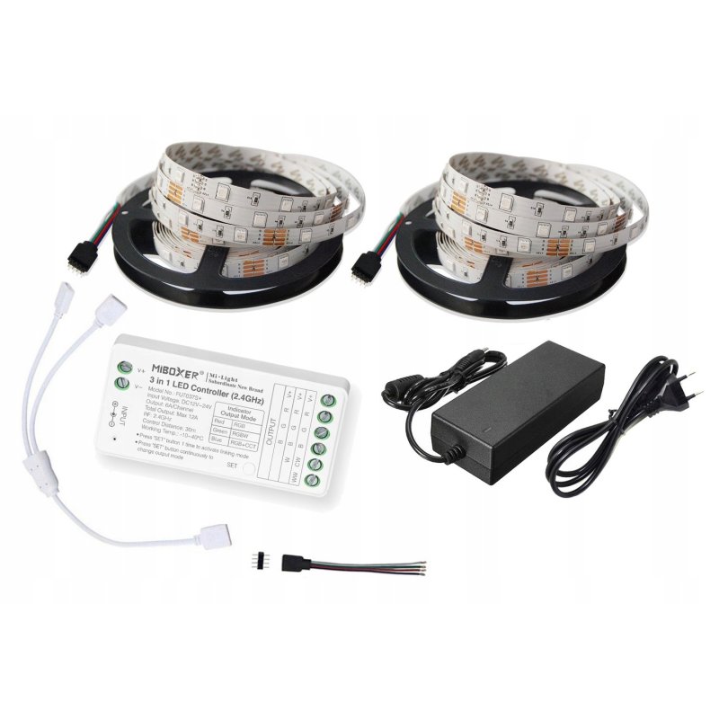 ZESTAW STREFOWY na FUT037 Mi-Light LED 750cm TAŚMA RGB + BIAŁA 5050