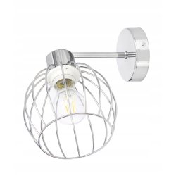 LAMPA KINKIET ścienny stały loft drut na E27 chrom