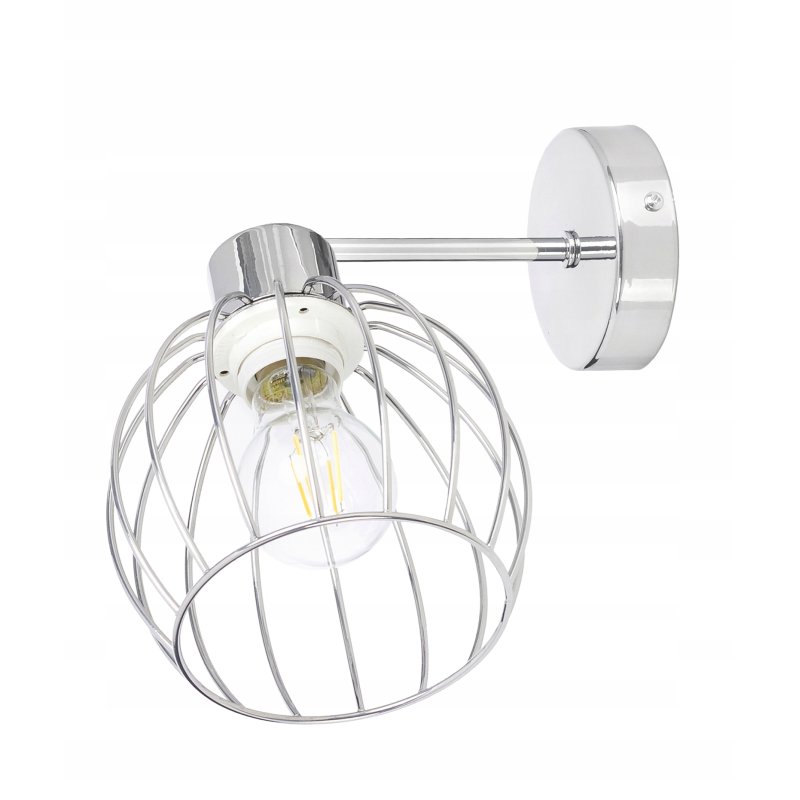LAMPA KINKIET ścienny stały loft drut na E27 chrom