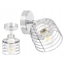 LAMPA KINKIET ścienny ruch loft drut na E27 chrom