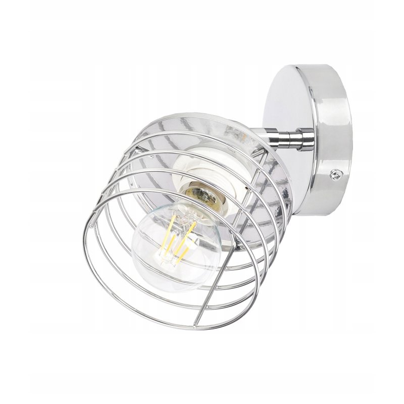 LAMPA KINKIET ścienny ruch loft drut na E27 chrom