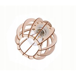 LAMPA WISZACA sufitowa zwis żyrandol E27 KASZMIR beż ecru klosz KULA drewno