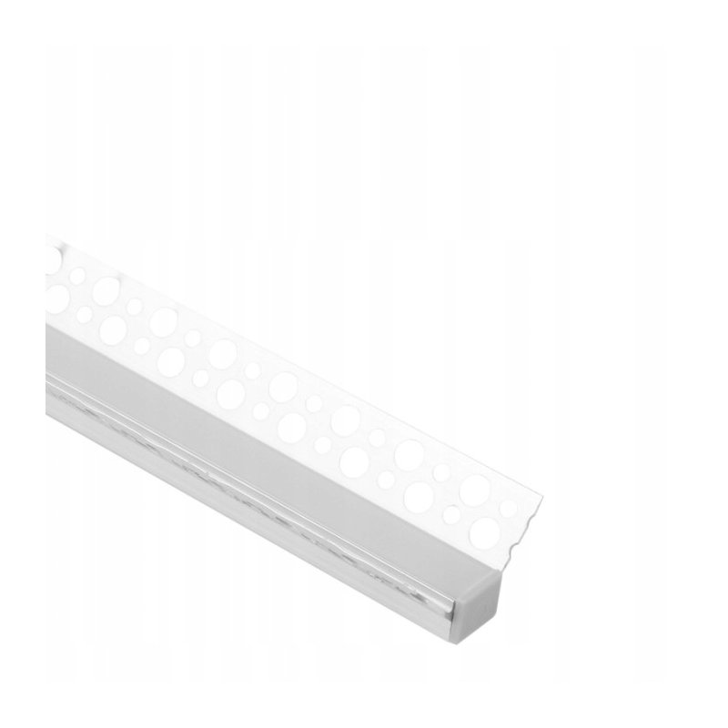 Zestaw PROFIL ALU NAROŻNY 12mm LED PŁYT GK GIPSOWYCH karton-gips KLOSZ 2m