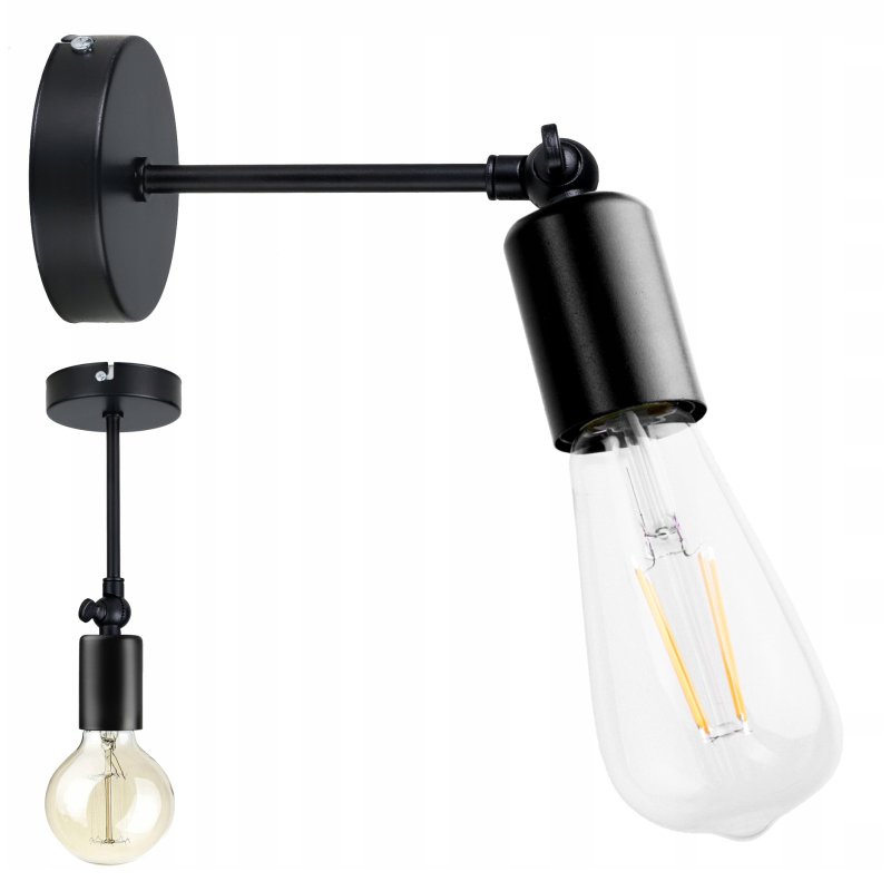 Lampa ścienna KINKIET ruchomy LOFT 1x E27 z włącznikiem on/off na kablu