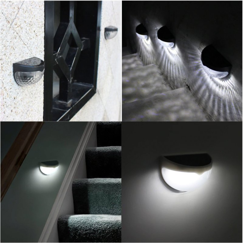 2x KINKIET SOLARNY Lampka ścienna schodowa solarna LED CIEPŁY 1W
