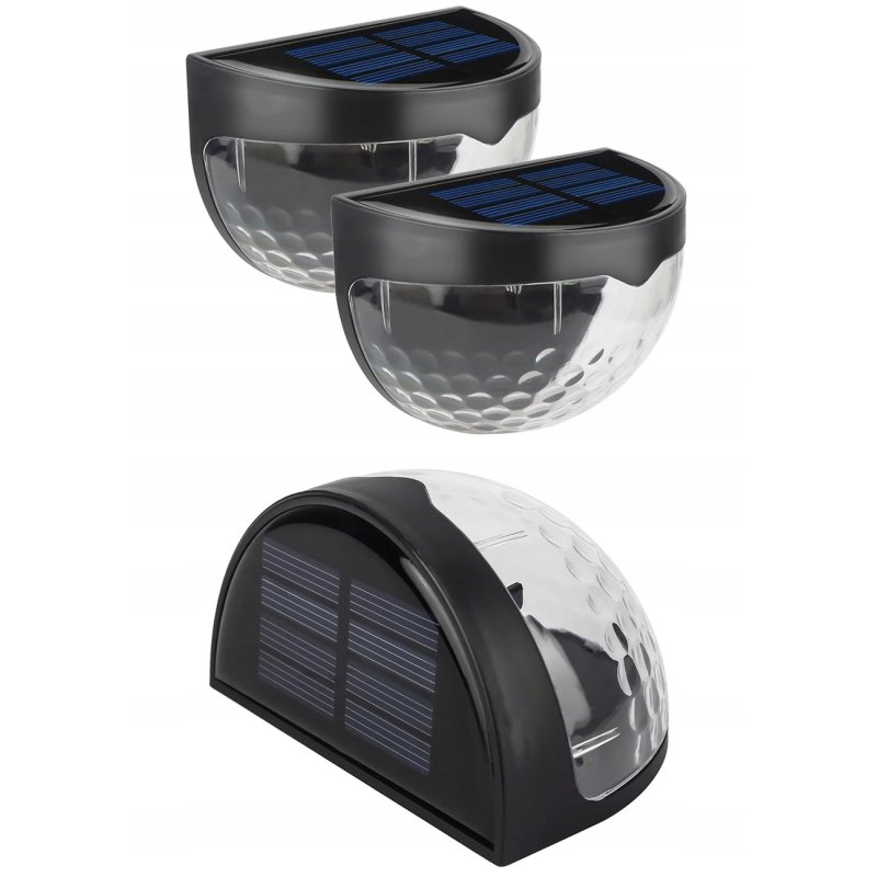 2x KINKIET SOLARNY Lampka ścienna schodowa solarna LED CIEPŁY 1W