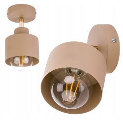 LAMPA sufitowa KINKIET ścienny regulowany E27 metal KUBEK KASZMIR beż ecru