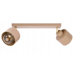 LAMPA WISZĄCA SUFITOWA PLAFON ŻYRANDOL RUCH KUBEK 2x E27 KASZMIR beż ecru