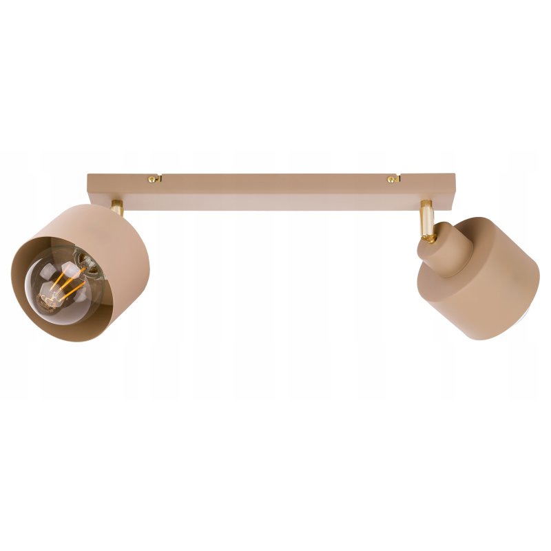 LAMPA WISZĄCA SUFITOWA PLAFON ŻYRANDOL RUCH KUBEK 2x E27 KASZMIR beż ecru