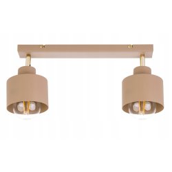 LAMPA WISZĄCA SUFITOWA PLAFON ŻYRANDOL RUCH KUBEK 2x E27 KASZMIR beż ecru