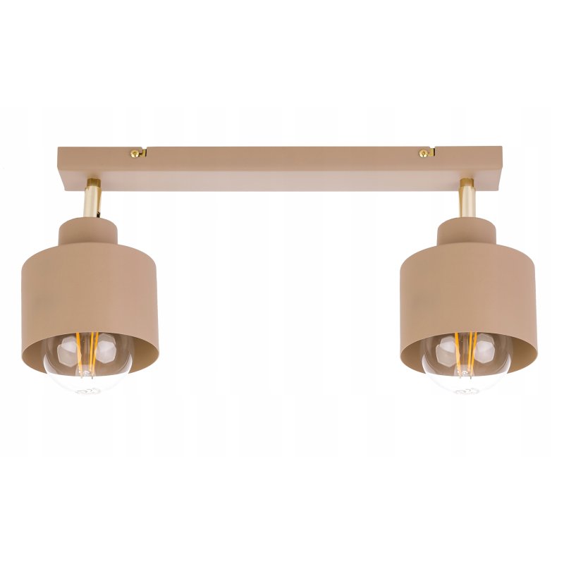 LAMPA WISZĄCA SUFITOWA PLAFON ŻYRANDOL RUCH KUBEK 2x E27 KASZMIR beż ecru