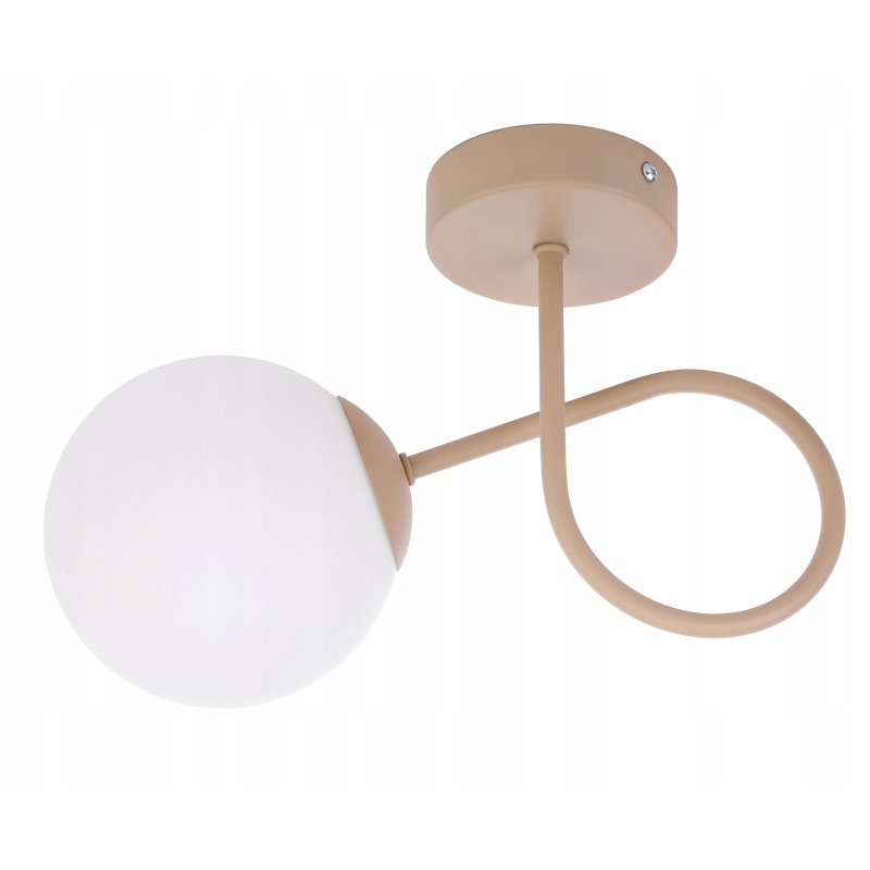 Lampa sufit KINKIET ścienny LOFT klosz SZKLANY KULA E27 KASZMIR beż beige