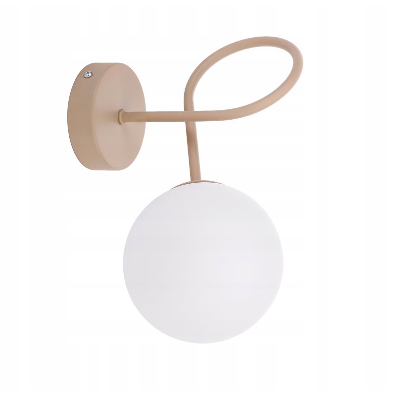 Lampa sufit KINKIET ścienny LOFT klosz SZKLANY KULA E27 KASZMIR beż beige