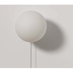 LAMPA ścienna KINKIET z włącznikiem on/off łańcuszkowym SZKLANY KLOSZ KULA