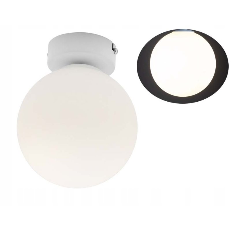 LAMPA ścienna KINKIET z włącznikiem on/off łańcuszkowym SZKLANY KLOSZ KULA