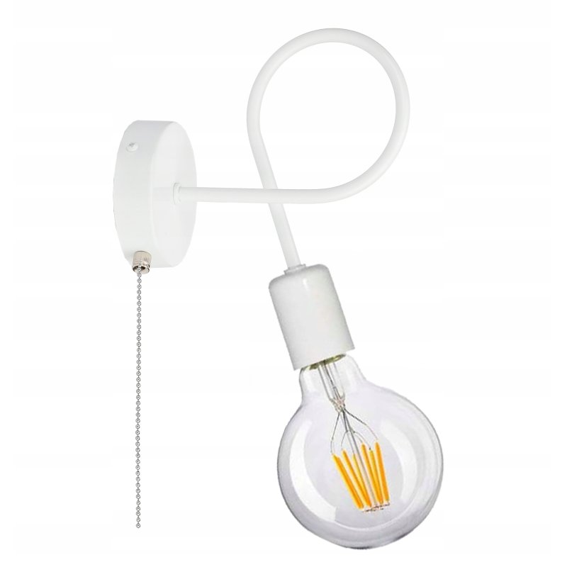 Lampa ścienna KINKIET stały LOFT 1x E27 z włącznikiem on/off łańcuszkowym