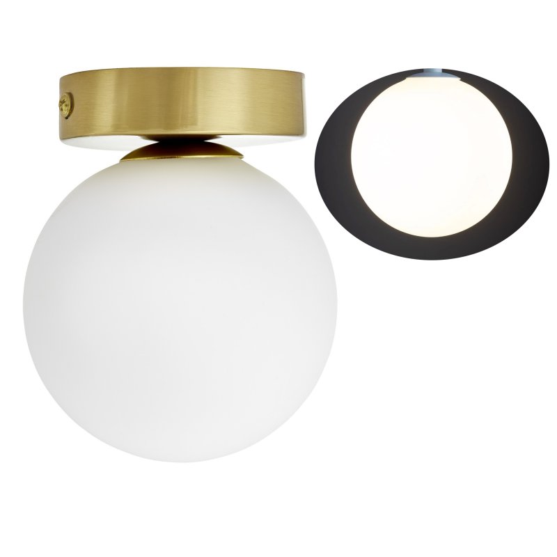 LAMPA STAŁA ŻYRANDOL SUFITOWY PLAFON LOFT SZKLANY KLOSZ KULA NA 1x LED E27