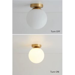 LAMPA STAŁA ŻYRANDOL SUFITOWY PLAFON LOFT SZKLANY KLOSZ KULA NA 1x LED E27