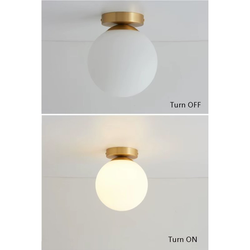 LAMPA STAŁA ŻYRANDOL SUFITOWY PLAFON LOFT SZKLANY KLOSZ KULA NA 1x LED E27