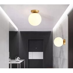 LAMPA STAŁA ŻYRANDOL SUFITOWY PLAFON LOFT SZKLANY KLOSZ KULA NA 1x LED E27