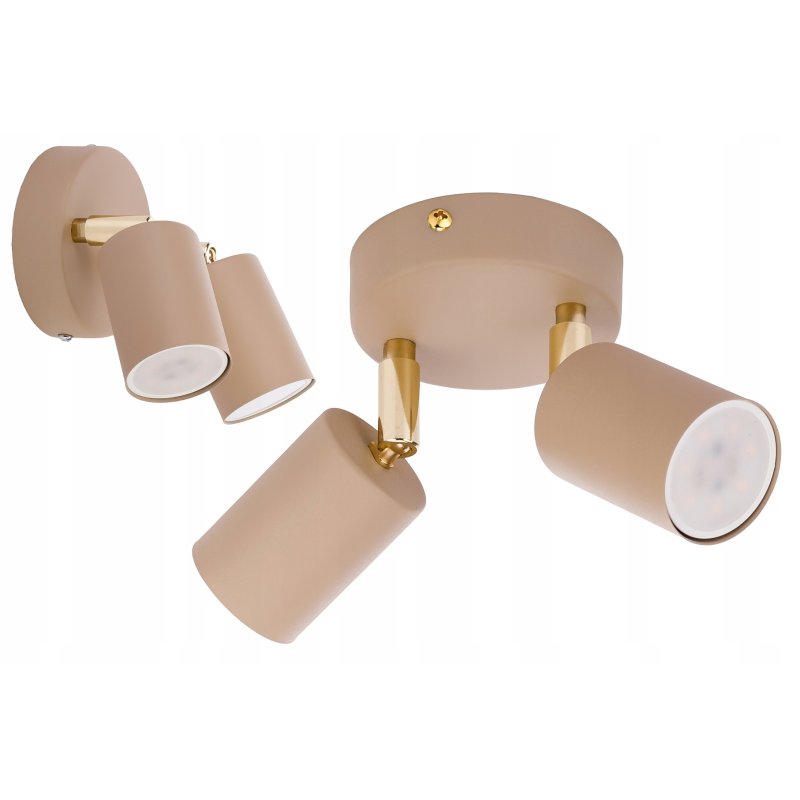 Lampa sufitowa KINKIET ścienny spot oprawa na 2 GU10 KASZMIR beż ecru beige
