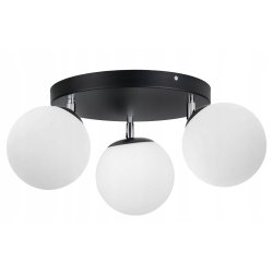 LAMPA WISZĄCA PLAFON ŻYRANDOL SUFITOWY LOFT SZKLANY KLOSZ KULA NA 3 LED E27