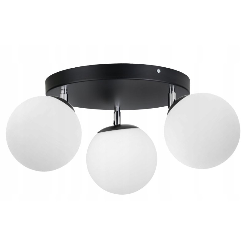 LAMPA WISZĄCA PLAFON ŻYRANDOL SUFITOWY LOFT SZKLANY KLOSZ KULA NA 3 LED E27