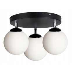 LAMPA WISZĄCA PLAFON ŻYRANDOL SUFITOWY LOFT SZKLANY KLOSZ KULA NA 3 LED E27