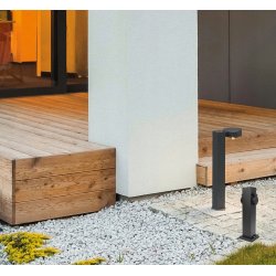 SŁUPEK ogrodowy zasilający port na 2 gniazda 230V z/Uz IP44 30cm czarny