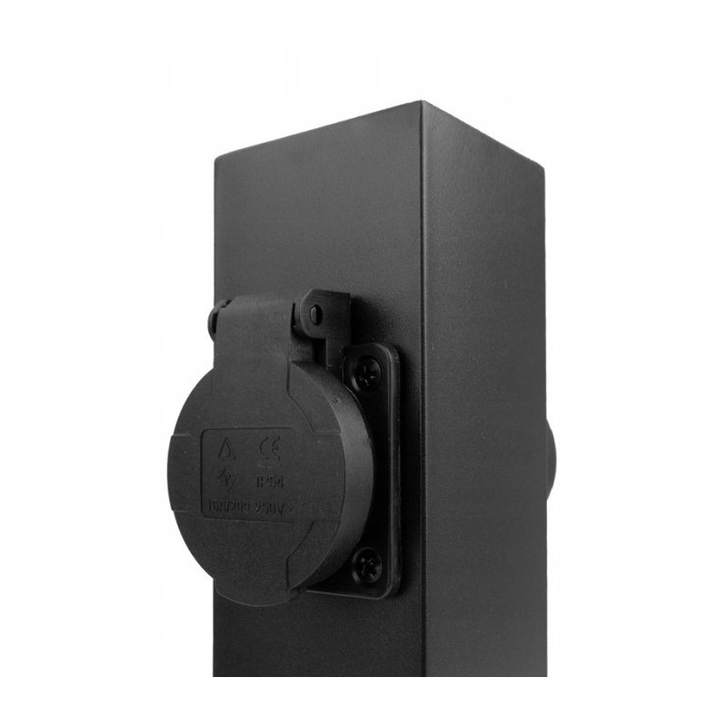 SŁUPEK ogrodowy zasilający port na 2 gniazda 230V z/Uz IP44 30cm czarny