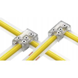 Złączka SZYBKA fix śrubowana łącznik do taśm LED COB i SMD 8mm KĄTOWA multi