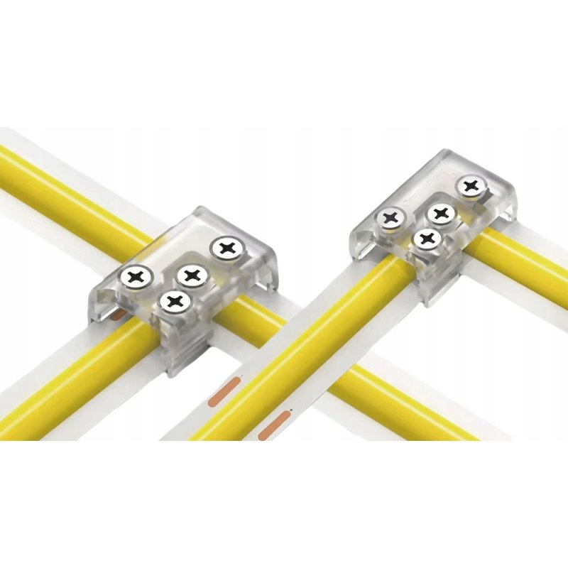 Złączka SZYBKA fix śrubowana łącznik do taśm LED COB i SMD 8mm KĄTOWA multi