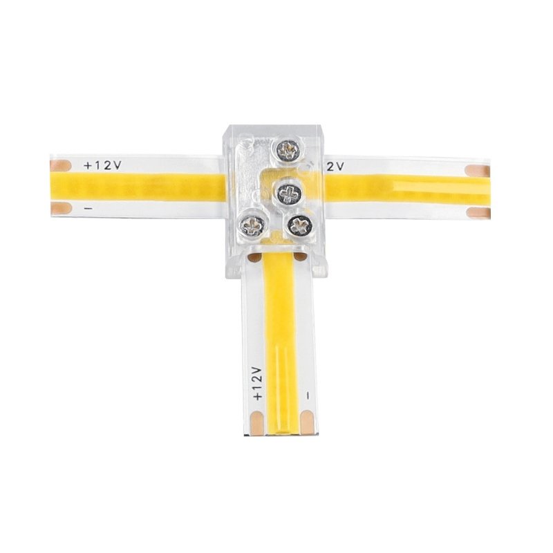 Złączka SZYBKA fix śrubowana łącznik do taśm LED COB i SMD 8mm KĄTOWA multi