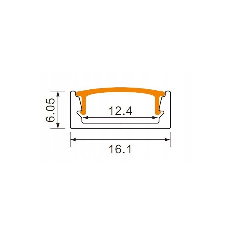 PROFIL aluminiowy NAWIERZCHNIOWY biały + KLOSZ mleczny zaślepki 3m do led