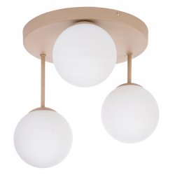 LAMPA sufitowa PLAFON SZKLANY KLOSZ KULA 3 LED E27 KASZMIR beż ecru beige