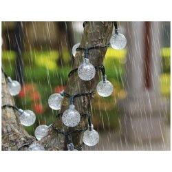 GIRLANDA solarna RGB Lampki ogrodowe SOLARNE 50 LED kulki Multikolor 10m