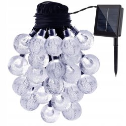 GIRLANDA solarna RGB Lampki ogrodowe SOLARNE 50 LED kulki Multikolor 10m