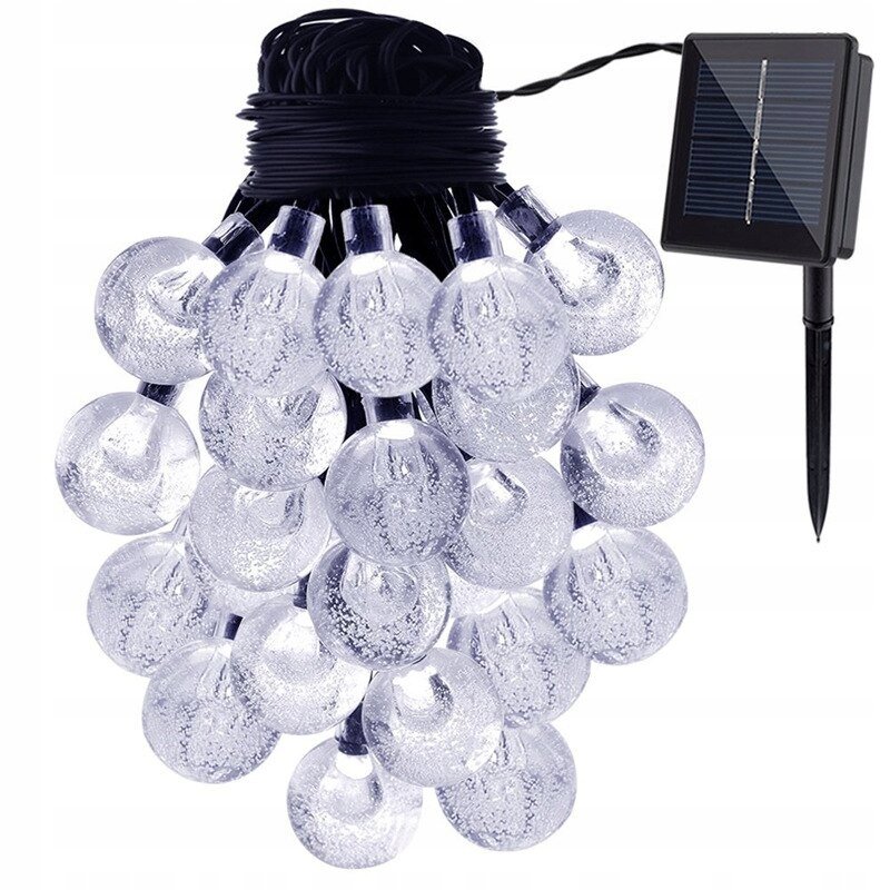 GIRLANDA solarna RGB Lampki ogrodowe SOLARNE 50 LED kulki Multikolor 10m