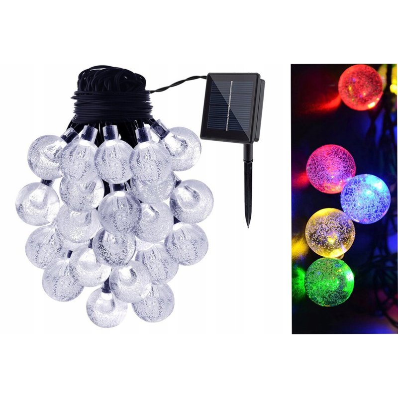 GIRLANDA solarna RGB Lampki ogrodowe SOLARNE 50 LED kulki Multikolor 10m