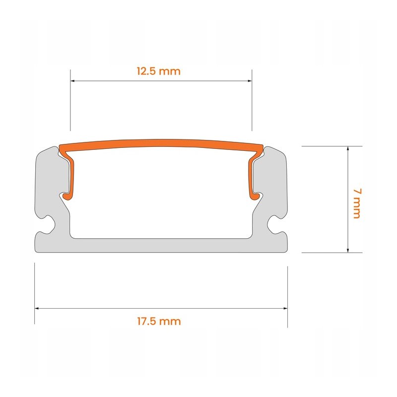 Profil ALUMINIOWY nawierzchniowy CZARNY do taśm LED 2m + klosz mleczny kpl