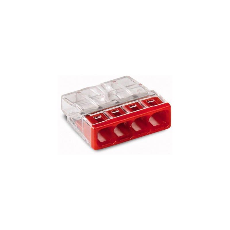 10 x Szybkozłączka kostka WAGO 4-torowa na drut 4x0,5mm-2,5mm zaciskowa