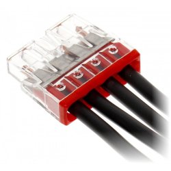 10 x Szybkozłączka kostka WAGO 4-torowa na drut 4x0,5mm-2,5mm zaciskowa