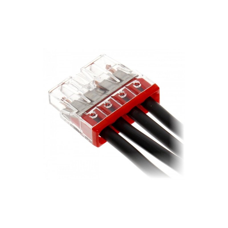10 x Szybkozłączka kostka WAGO 4-torowa na drut 4x0,5mm-2,5mm zaciskowa