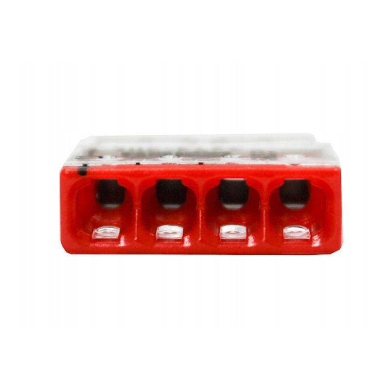 10 x Szybkozłączka kostka WAGO 4-torowa na drut 4x0,5mm-2,5mm zaciskowa